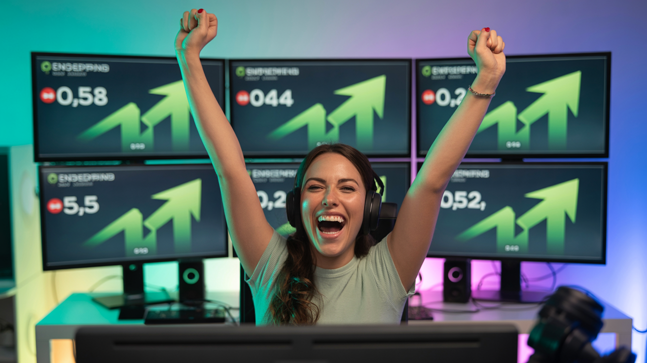 Successful creator celebrating with their community